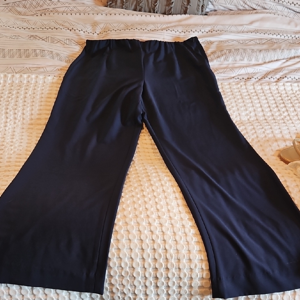 Elegant Navy Women's Wide Leg Pants Size 14
